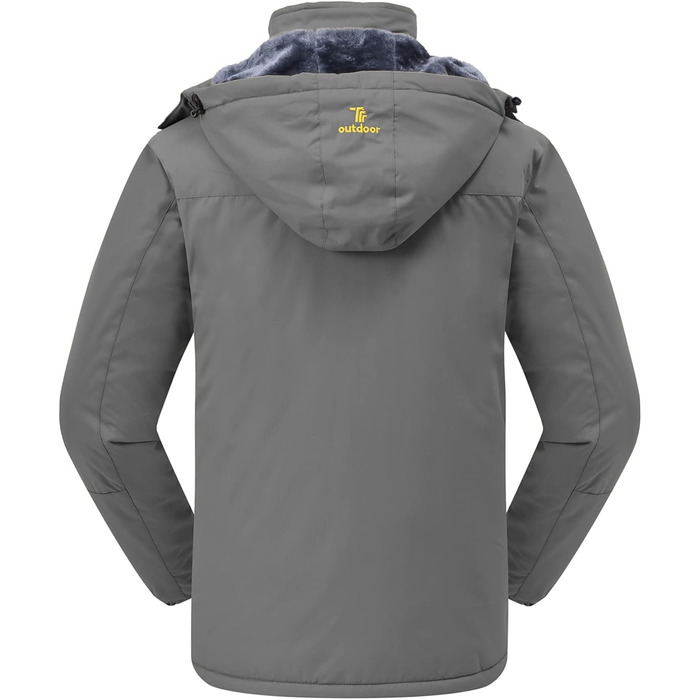 Чоловіча зимова куртка Jacken з флісовою підкладкою, водонепроникна, дихаюча, тепла, вітрозахисна, софтшелл знімним капюшоном, сіра (L)