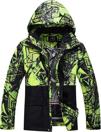 WOWULOVELY Зимовий комбінезон для чоловіків, водонепроникний, вітронепроникний, комплект куртки та штанів, ізольований, для сноуборду та катання на лижах, колір зелений (XL, #D Чорний)