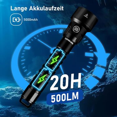 Ліхтарик підводний Sofirn SD09L 6800 люмен, LED, до 100м, з акумуляторами
