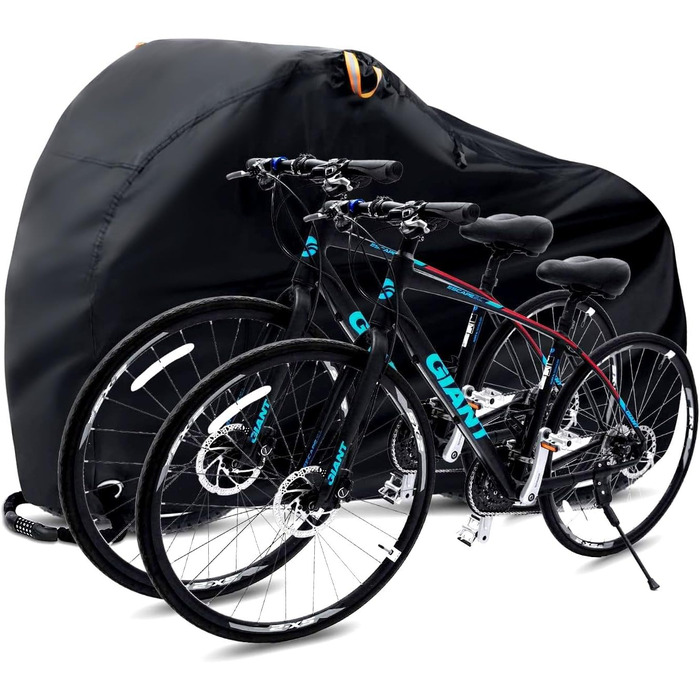 Водонепроникний намет для велосипедів Ohuhu на 2 велосипеди, 200 x 110 x 90 см, захист від пилу, дощу, УФ-променів, з отворами для замка та сумкою