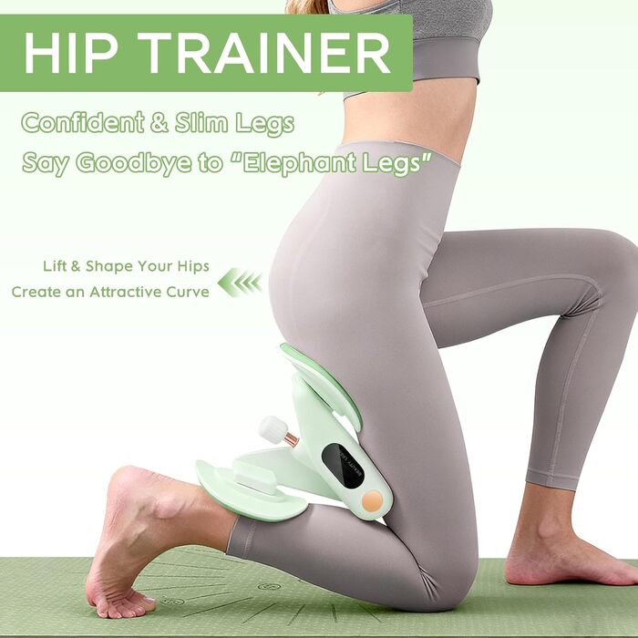 Тренер для впрас для тазового дна для жінок, обладнання для тренування тазового дна, безпечний обертання на 360°, плавне регулювання ваги 7-16 кг, обладнання для фітнесу для дому, зелений, без лічильника