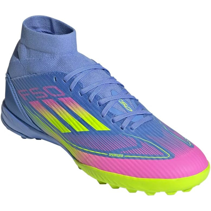 Жіночі футбольні бутси adidas F50 League Mid (40 EU, Blue Fusion/Lucid Lemon/Lucid Pink)