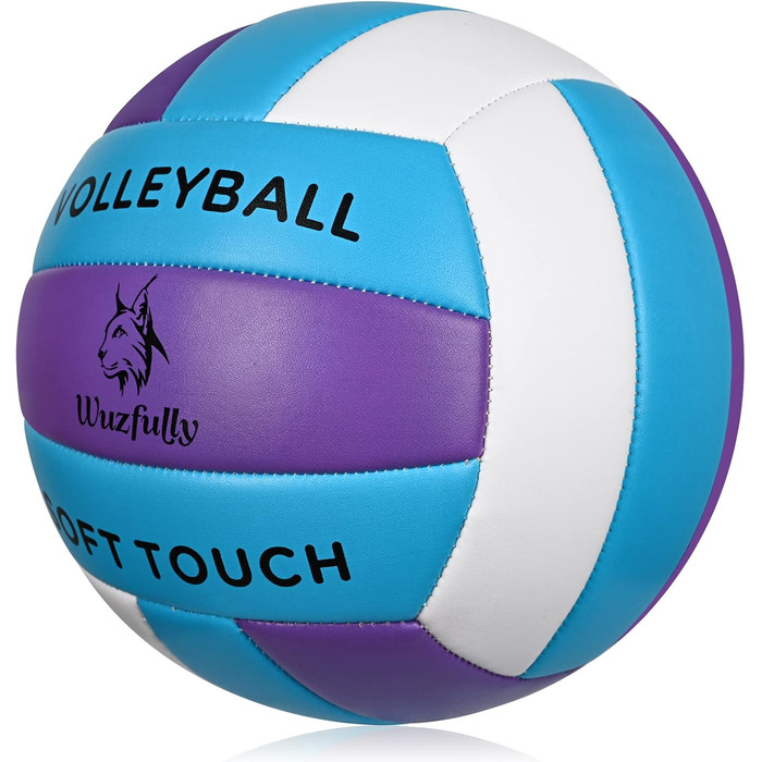 Волейбольні м'ячі Wuzfully Soft Touch для залу та пляжу, розмір 5 (білий/фіолетовий)