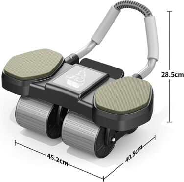 Ролер для пресу, тренажер для дому, покращене 4-колісне шасі, стабільний тренажер для зміцнення м'язів пресу та корпусу, довговічний та легкий, ідеальний для чоловіків та жінок, чорно-синій