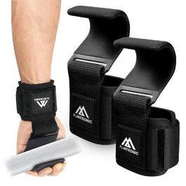 Набори для тяги Flintronic Power: 2 шт., для бодібілдингу, з неопреном 8 мм та бавовною, для силових тренувань та важкої атлетики (чорний)