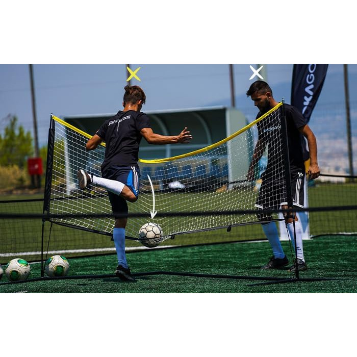 Набір сітки для тенісу, волейболу та бадмінтону BazookaGoal 300x100 см - регульована та складана