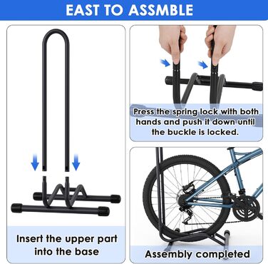 Підставка для велосипеда TLGREEN на підлогу, 3 шт. - для гірського, шосейного велосипеда, ширина шини до 80 мм, 20-28 дюймів, чорна