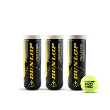 М'ячі для падел-тенісу Dunlop Pro Padel – для змагань та турнірів (3 шт.)
