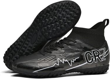 Футбольні черевики для чоловіків та жінок, зала, дитячі, тренувальні, унісекс (37 EU, 033 Tf Black)