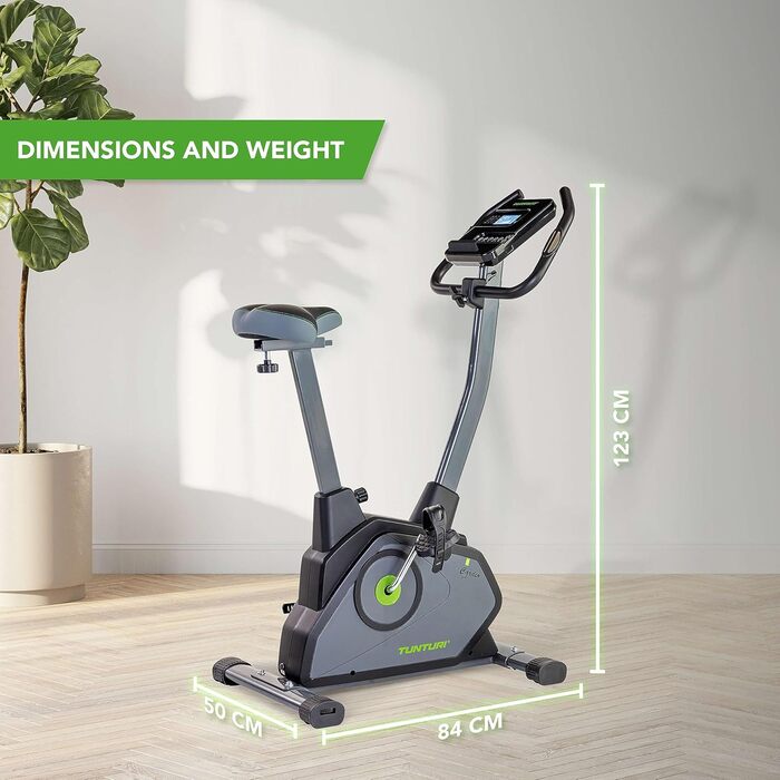 Велотренажер Tunturi Cardio Fit E35 з датчиком пульсу, LCD-дисплеєм та тримачем для планшета — для домашніх тренувань, реабілітації та початківців
