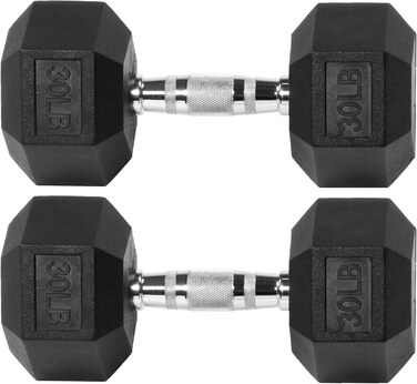 Гантелі Signature Fitness шестигранні, 13,6 кг, кольорові, з гумовим покриттям, набір 2 шт.