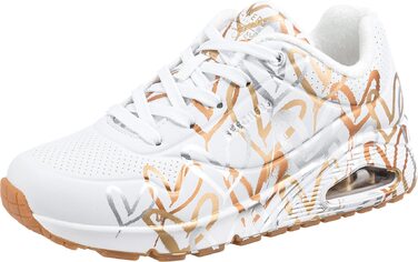 Кросівки жіночі Skechers UNO 2 - Floating Love, білі з серцями, 40 EU, Durabuck