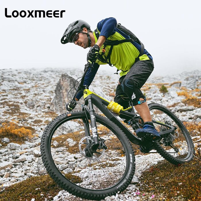 Замок для велосипеда з цифровим кодом, 11 кольорів, 90 см, рівень безпеки 8, 5-значний, для велосипеда, мотоцикла, ролера, дверей (жовтий)