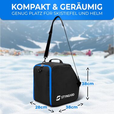 Чохол для лижних черевиків STYNGARD з відділенням для шолома [40 л] - чорно-білий/чорно-синій