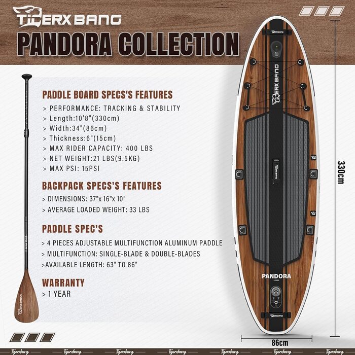 SUP-дошка TIGERXBANG надувна 10'8