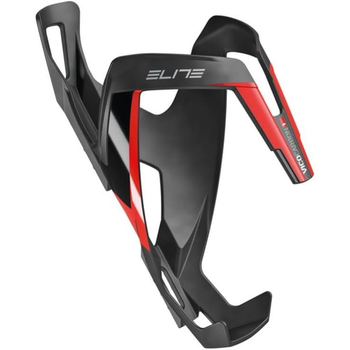 Фляготримач Elite Vico Carbon чорний матовий/червоний, карбоновий тримач для пляшки