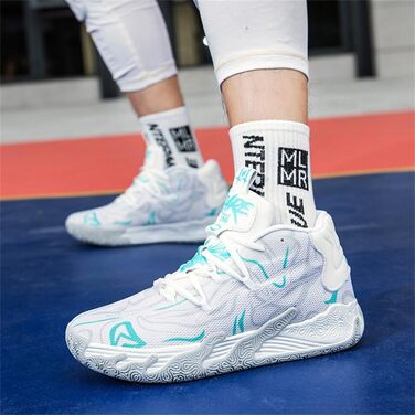 Баскетбольні кросівки для чоловіків та жінок. Високі, антиковзкі, для занять спортом та ходьби. Розмір 39 EU, білі