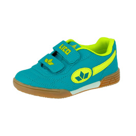 Дитячі кросівки для залу Lico Bernie V Unisex, Petrol Lemon, розмір 32 EU, на липучках