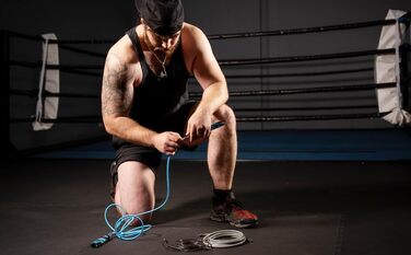 Стрибкове канат Hererope 3-в-1 з регульованою вагою, 360° обертання, ергономічна ручка, чорний