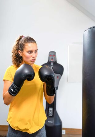 Боксерські рукавички Tunturi Allround 10oz для тренувань на мішку, різних єдиноборств і спарингу, жорсткий PU, чорні/білі