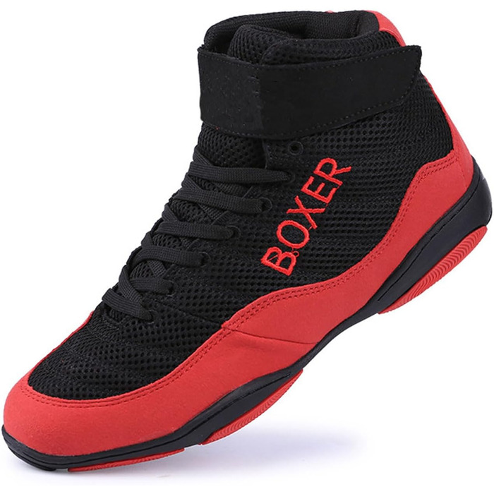 Дитячі боксерські кросівки для занять боксом, боротьбою та пауерліфтингом. Зручні, легкі, з гумовою підошвою, дихаючі. Для хлопчиків та дівчаток, чоловіків та жінок. Розмір 33 EU, червоні.