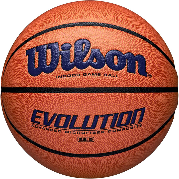 Баскетбольний м'яч Wilson Evolution Game Ball розмір 6 для залу, для дітей 6–12 років, для спортивних підлог (ПВХ, лінолеум), помаранчевий