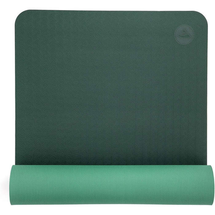 Килимок для йоги Bodhi Lotus Pro | Нековзкий | Для фітнесу, гімнастики, пілатесу та йоги | Антиковзкий | Гіпоалергенний, темно-зелений/зелений