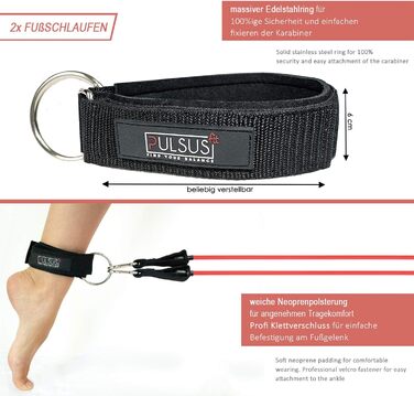 Набір фітнес-гумок для силових тренувань: резистентні гумки, дверний анкер, ручки, петлі для ніг, сумка | з додатком з відео-інструкціями