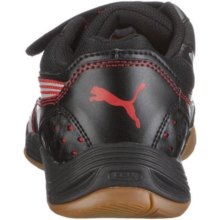 Дитячі спортивні кросівки PUMA Vellum II V Jr, Unisex, Indoor, 28 EU, Чорний/Сріблястий/Червоний