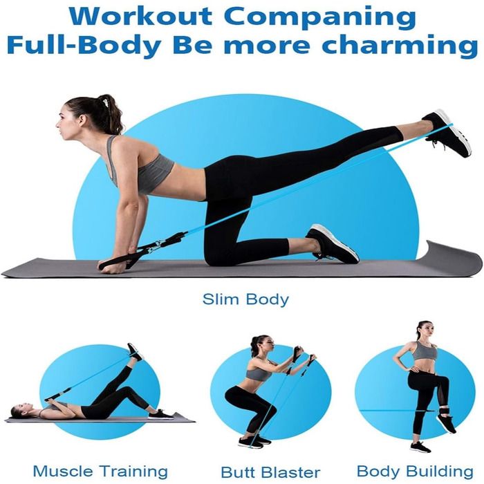 Набір еластичних стрічок для фітнесу: 5 стрічок-експандерів для занять Calisthenics, Pilates та фітнесу