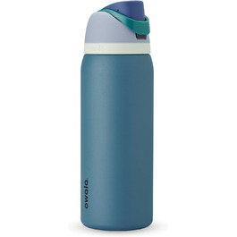 Термобутилка Owala FreeSip з нержавіючої сталі, 1,2 л, зі соломинкою, BPA-free, для спорту, подорожей та школи, колір Denim