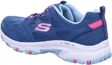 Кросівки Skechers блакитні з сіткою та шкіряними вставками, рожева окантовка (39.5 EU)
