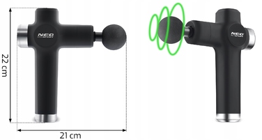 Перкусійний масажер для тіла Neo-sport NS-501, 8 насадок, чорний