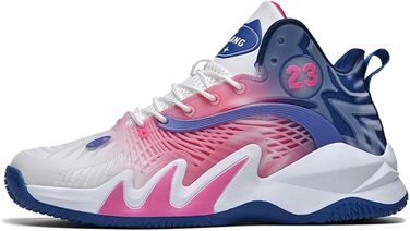 Спортивні кросівки для баскетболу та бігу, дитячі, високі, дихаючі, з амортизацією, антиковзаючі, 38 EU, білі/фіолетові