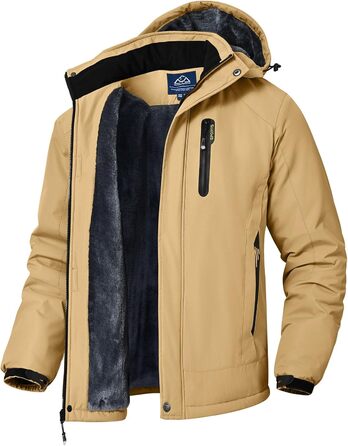 Чоловіча зимова куртка Ysento: водонепроникна, тепла, з флісовою підкладкою, софтшелл, для активного відпочинку, катання на лижах та сноуборді, з капюшоном, колір хакі, розмір L