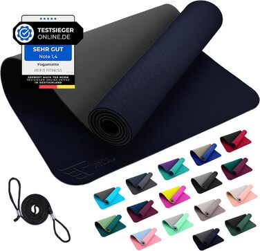 Килимок для йоги REFIT FITNESS Perfect-Fit 190 x 60 x 0,6 см з покриттям GeckoGrip & Sensi-Plus TPE. Нековзкий, без шкідливих речовин, з ремінком для перенесення. Підходить для гімнастики та спорту.
