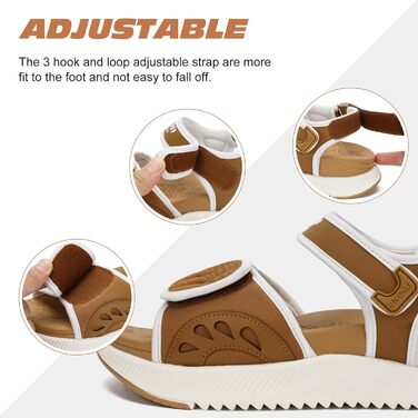 Сндалі жіночі ONCAI Wander з ортопедичною устілкою, підтримка зводу стопи, для плантарного фасциїту, хакі-білі (38.5 EU)