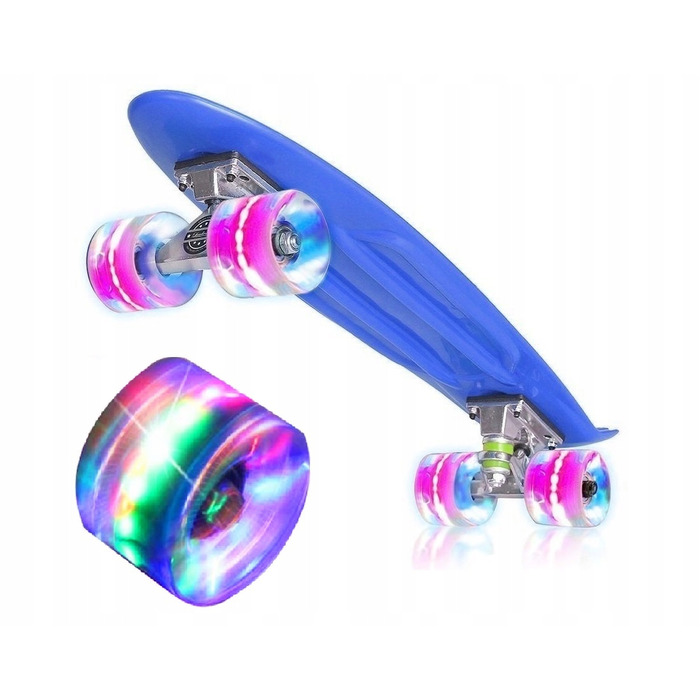 Скейтборд Aurora Classic (56 см x 14,5 см, 60 мм), багатоколірний, з LED-підсвіткою