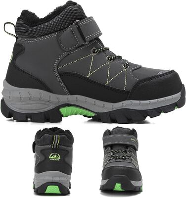 Зимові черевики TARELO для дітей, непромокаючі зимові черевики, черевики для снігу, унісекс, утеплені туристичні черевики, сірі, розмір 32-39