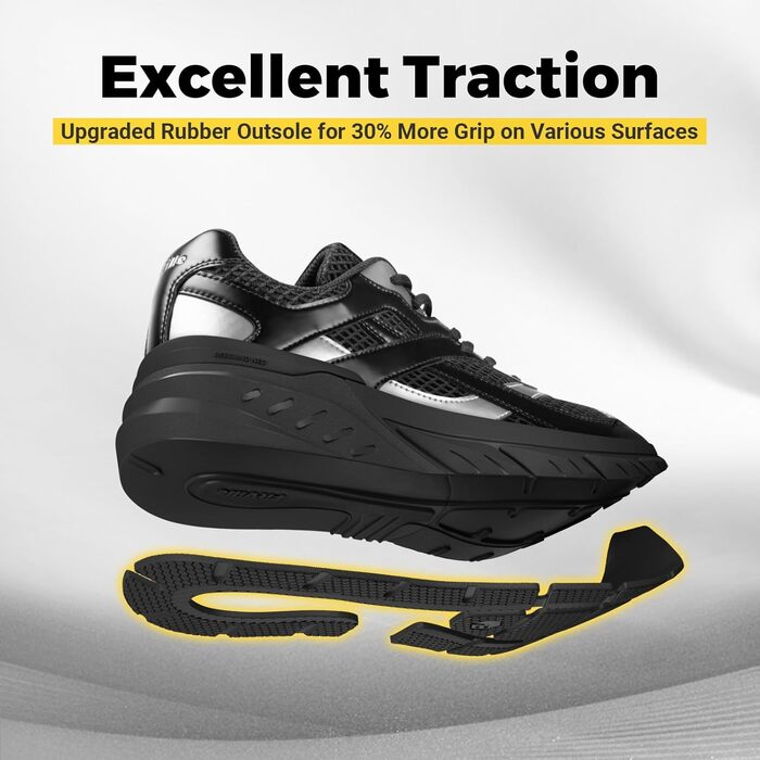 Чоловічі кросівки для бігу FitVille Neo V6 X-широкі (46.5 EU) - чорні з сріблястим, для активного відпочинку та фітнесу