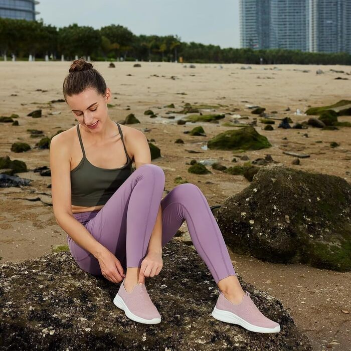 Жіночі кросівки для ходьби та тенісу TIOSEBON, дихаючі, легкі, slip-on, Mauve (42 EU)
