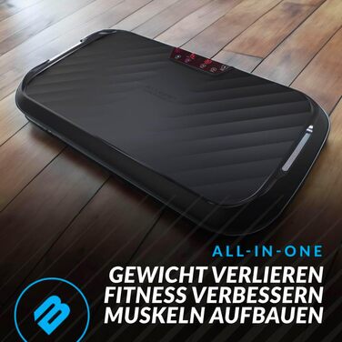 Платформа вібраційна Bluefin Fitness C Ultra Lite для тренувань вдома, м'язової стимуляції та повного тренування тіла, з компактним дизайном і еспандерами, тихий мотор
