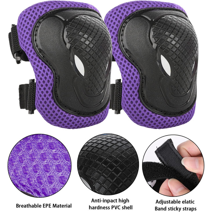 Набір наколінників та шолома для дітей: ролики, скейтборд, велосипед, ролики. Violett