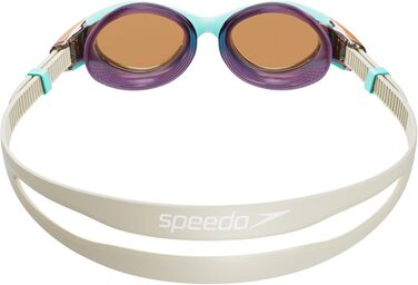 Жіночі плавальні окуляри Speedo Biofuse 2.0, антифог, антипотік, комфортна посадка, універсальний розмір, колір синій/помаранчевий/бежевий