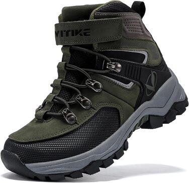 Зимові черевики для хлопчиків ASHION: снігоступи, черевики середньої висоти, утеплені, для піших прогулянок та трекінгу, бавовняні (35 EU, D Grün)