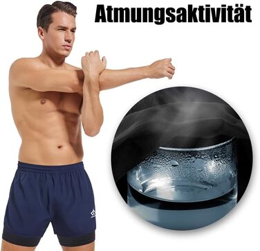 Чоловічі бігові шорти 2 в 1, спортивні шорти для занять у залі, на вулиці, для марафону, тренувань. З вбудованою кишенею та петлею для рушника. Чорний колір, розмір L