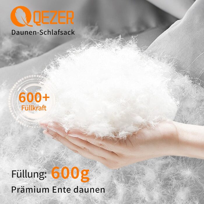 Спальний мішок пуховий, зимовий, преміум-якість 600FP+, 12°C -24°C, для кемпінгу, трекінгу та активного відпочинку, 3-4 сезони, темно-синій/червоний
