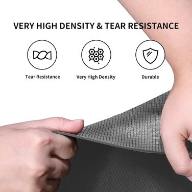 Йога мат PROIRON: неслизька фітнес-мат з розміткою для йоги, фітнесу та спорту (чорний)