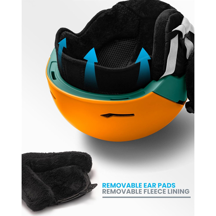 Шолом OutdoorMaster ELK MIPS з маскою для гірськолижного спорту - комплект для чоловіків, жінок та молоді, помаранчевий