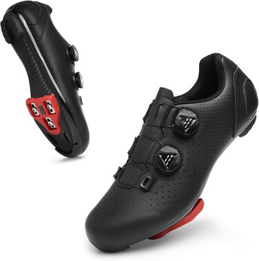 Велосипедні шкарпетки для чоловіків та жінок | Шкарпетки для шосейних велосипедів, сумісні з SPD, SPD-SL, Look Delta/Keo | Універсальні вело шкарпетки для Peloton, шосе та велотренажери | Легкі та дихаючі (42 EU, Чорний)